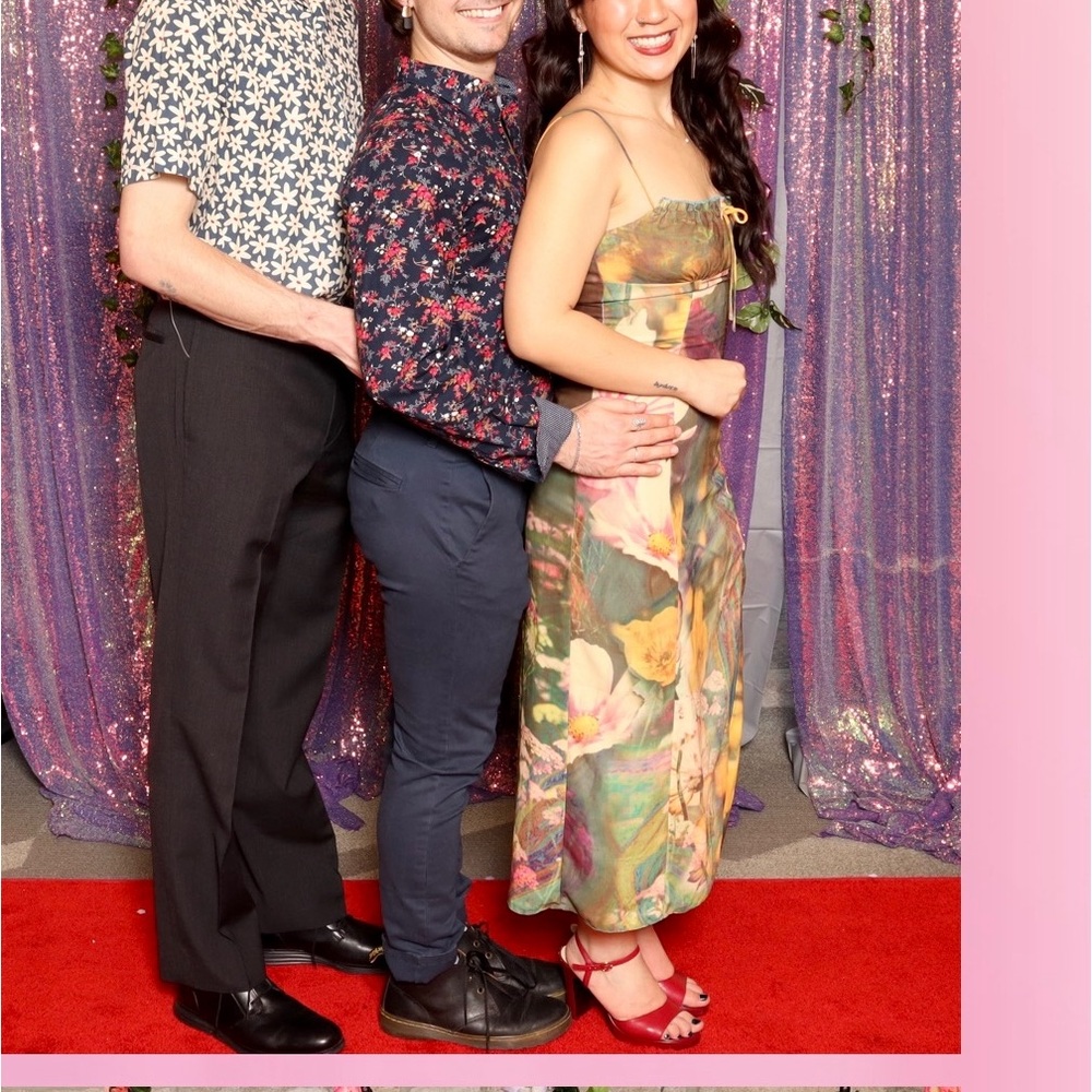 UO April Tie-Back Midi Slip Dress (in Neutral Multi) - Picture 3 of 12